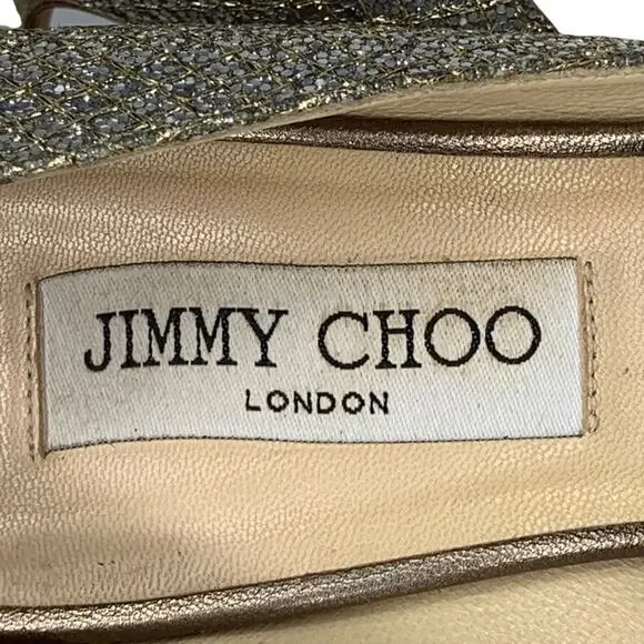 Jimmy Choo Isabel Champang Glitter High Heels Sz EU39 US9 - Picture 11 of 15